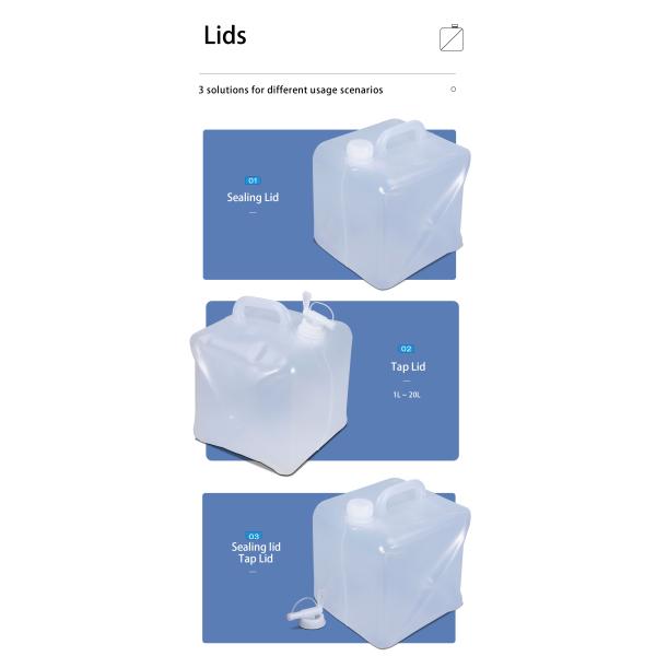 Eco-Friendly 2L Water Container Soft Collapsible Plastic Jerry Can with Faucet Lid