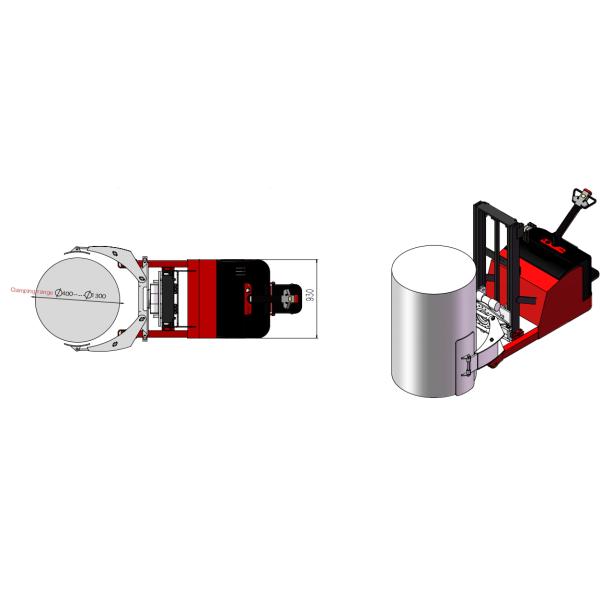 1000kg 3000mm Durable Walkie Paper roll clamp stacker Roll lift stacker with Nylon wheels and Electric battery