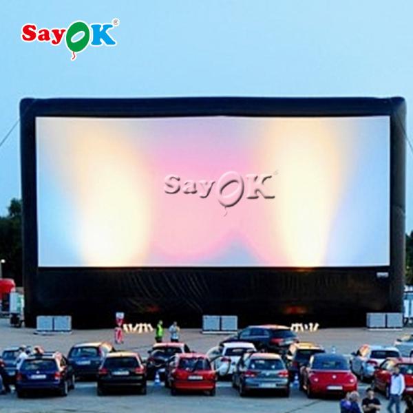 Inflatable Video Screen Custom Open Air Fourfold Sewing Blow Up Cinema Screen