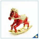 Enamel Metal Trojan Shape Trinket Box Animal Series Rhinestone Jewelry Box