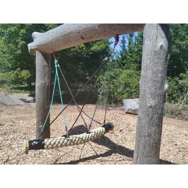 120mm Dia Net Playground Rope Bridge Natural Color 12 Strands Braided Polyester