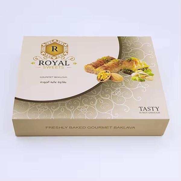Excellent Service Custom Slide Open Sweet Gold Paperboard Boxes Packaging for Baklava