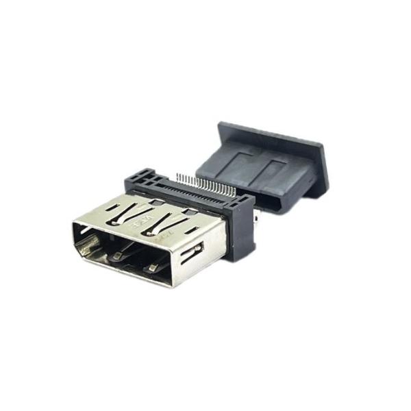 LCP Solder Displayport DP Socket Connector 180 Degrees SMT Au 1u"