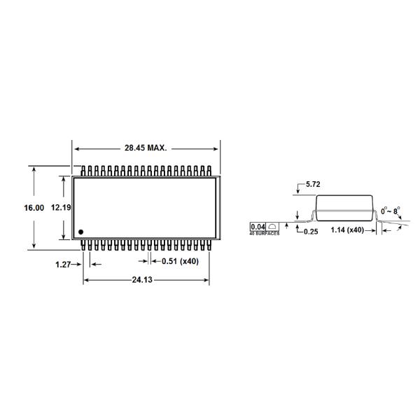 Surface Mount Quad Port Ethernet Magnetic Transformers MOX-LAN-QP4B-1140 10/100/1000 BASE-T