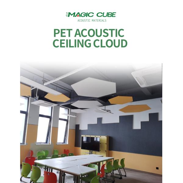 Square 12mm Thickness Sound Absorbing Baffles Fire Resistance and Eco Friendly