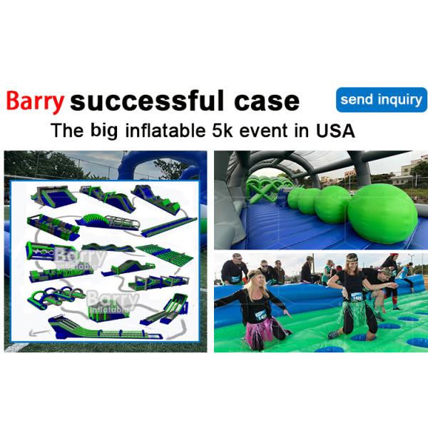 Commercial Grade Insane Inflatable 5k Inflatable Obstacle Course Extreme Game Start Line For Team Building Event