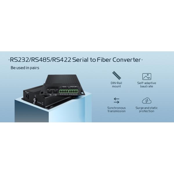 Serial Fiber Converter RS485 RS422 RS232 SC 20km For RTU HOST SCADA Wall Mounted