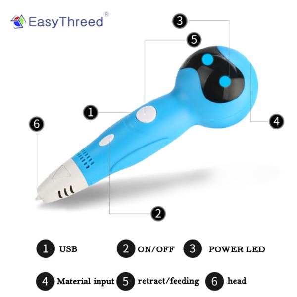 Easthreed 0.37 Kg Mini 3D Printer Pen Self Contained Voice Broadcast Function