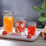 Jelly Food Glass Pickle Jar , 4oz / 8oz Clear Caviar Clear Glass Jars