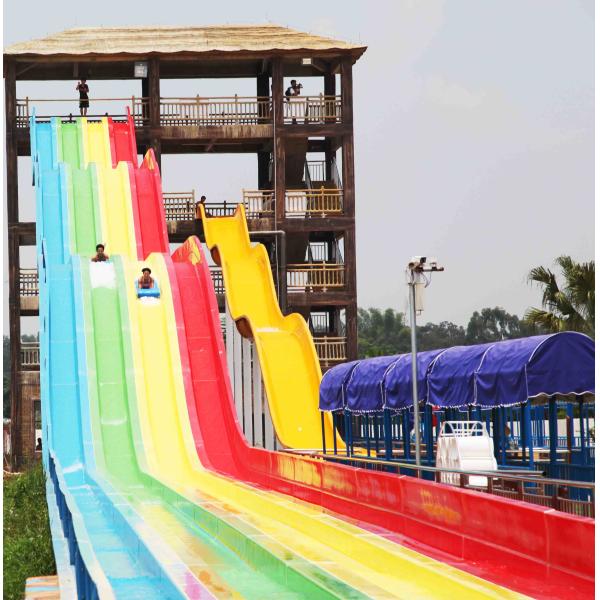 Rainbow FRP Custom Water Slides Commercial Outdoor Water Slides Red / Yellow / Green