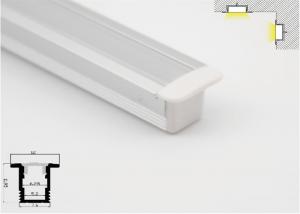 China PMMA Cover LED Aluminum Profile Sound Insulation For Kitchen Cabinet 7.6X12mm on sale