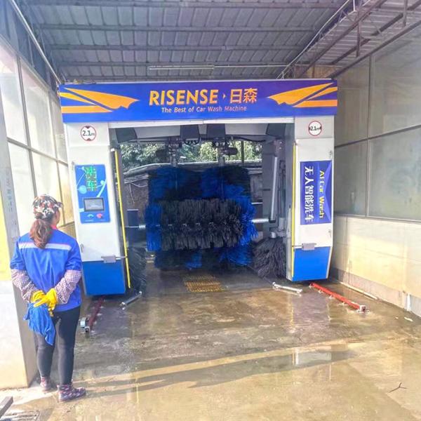 Risense Full Automatic Brush Washing Rollover Car Wash with air Dryer for Sale in Germany
