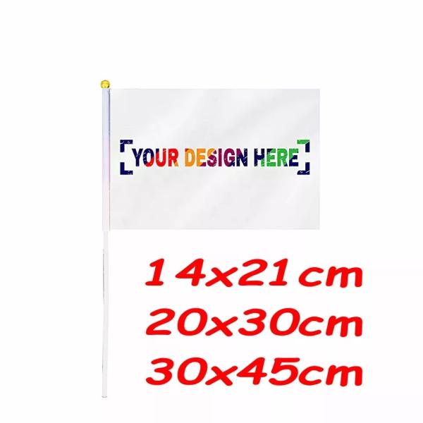 100% Polyester Brazil Custom Flag 14x21cm Brazil Hand Held Flags