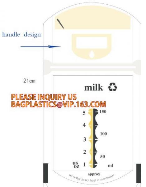 Food grade breastmilk storage packaging bag, breast milk pack bag,reusable baby food pouch milk storage bag ground coffe