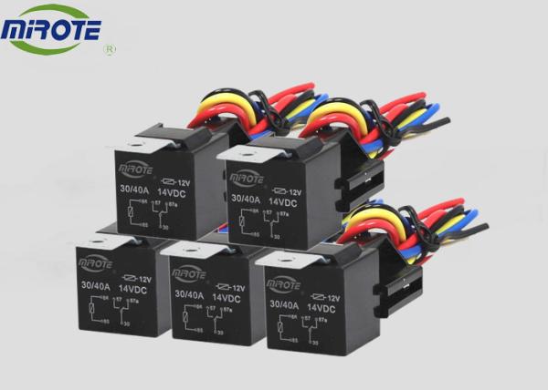 Buy 30 Amp 40 Amp Automotive Relay Socket 12 Volt 24volt  With Harness And Metal Backrest at wholesale prices