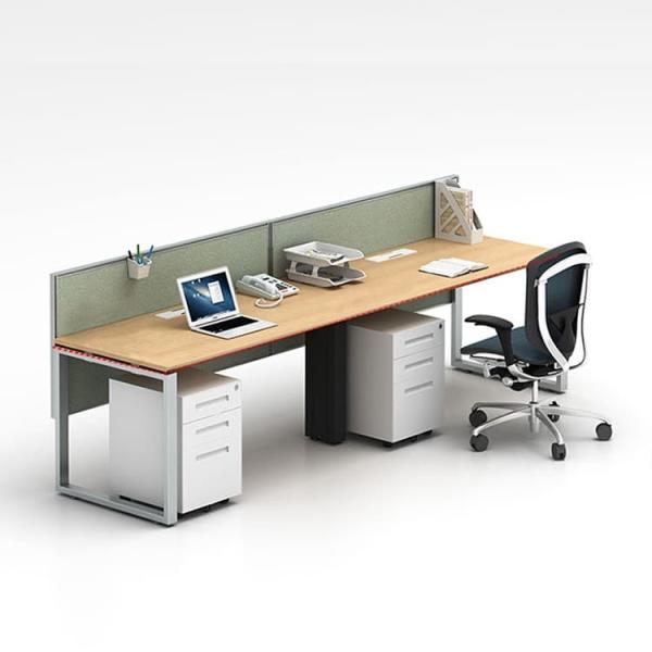 Buy 2 Person Modular Working Table Size 2400mm With Fabric Partition at wholesale prices