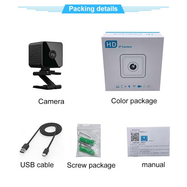 Mini indoor 1080P small button battery Power Audio pick up function 2.0MP surveillance battery camera