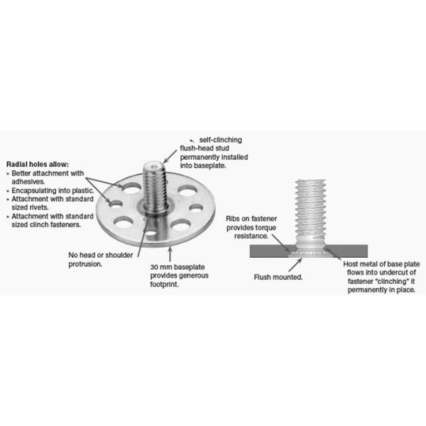Self Adhesive Male Threaded Bolt Stud, Bonding Fasteners For Fixing GRP