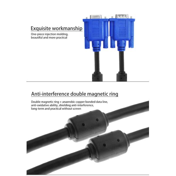 6.0mm Computer VGA Monitor Cables Hdmi To Vga Cable Braid Shielding