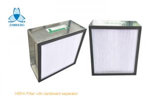 China Deep Pleat HEPA Air Filter For Hospital with Galvanized Frame / Fiberglass Media 99.97% Efficiency on sale