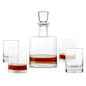 China Handcrafted Gorgeous Glass Cube Whiskey Decanter Set Premium Glass Stoppers on sale