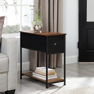 Quality Long Side Table with Fabric Drawer, Industrial End Table with Drawer, Side Table for Home, LVT020B02 for sale