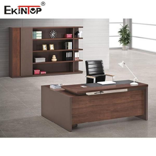 Buy Modern Wood Computer Office Desk For Reception Glossy Matte Surface at wholesale prices
