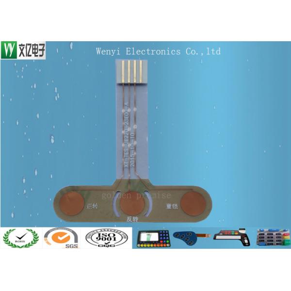 3 Key FPC Capacitive Touch Circuit , Waterproof Flexible Membrane Switch