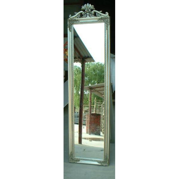 wood classical framed cheval mirror with crown standing mirror