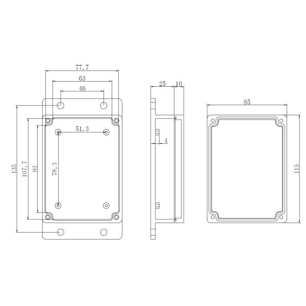 115*85*35mm Waterproof Electrical Enclosures Plastic