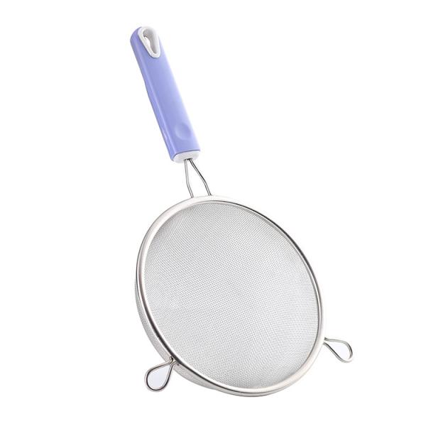 Kitchen utensils stainless steel coarse strainer with plastic handle