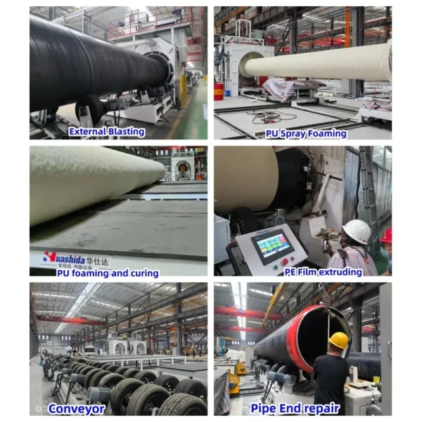 HDPE Polyurethane Spray Foam Insulated Pipe Machine 500-1600mm