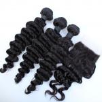 7A Top Quality Virgin Brazilian Human Hair Bundles With Cheap Free Parting Lace