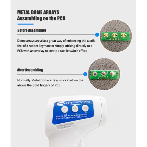 SUS301 OEM Metal Dome Arrays For Non Contact Infrared Forehead Thermometer