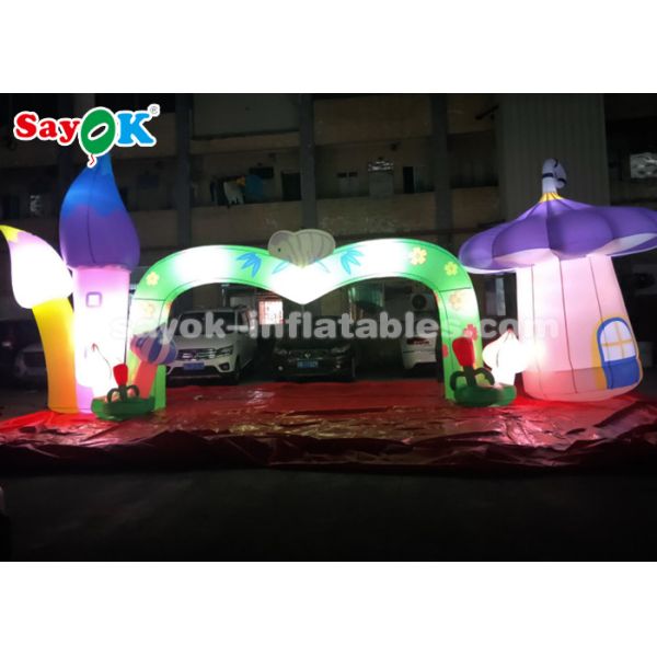 Halloween Archway Inflatable Colorful Inflatable Arch With Mushroom And Flower For Amusement Park Theme Decoration
