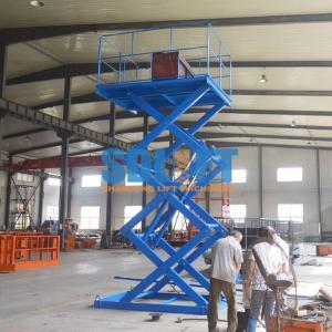 China Blue Color Hydraulic Freight Elevator Goods Lift For Warehouse , 2 Years Warranty on sale