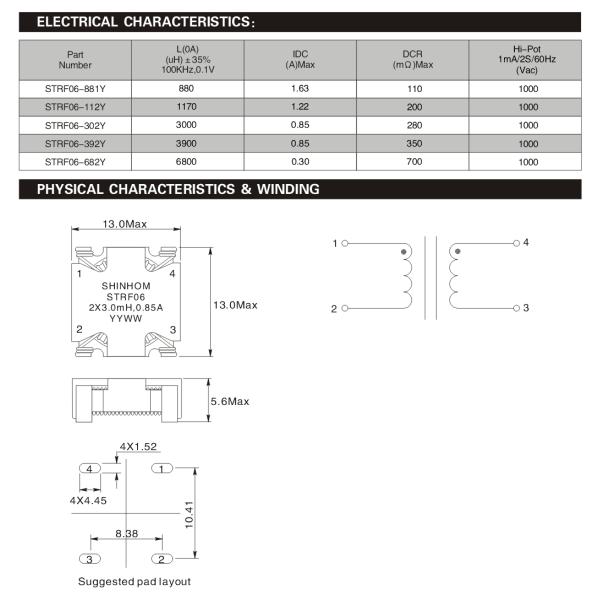 High Accuracy Common Mode Inductor ±35% Tolerance Excellent EMI Performance