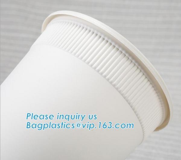 disposable printed ice cream plastic cup/cold drink cup,White/Black CPLA Biodegradable Cup Lid,100% Biodegradable Pla Co