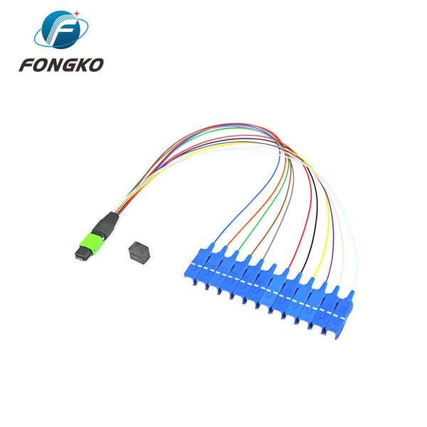 MTP MPO To SC UPC Fiber Optic Fanout Pigtail Patch Cord Single Mode 0.9mm