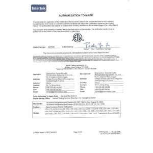 Guangdong Green&Health Intelligence Cold Chain Technology Co.,LTD Certifications