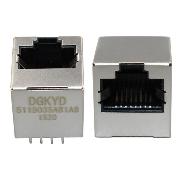Buy Shieded 180 Degree Tab Up RJ45 PCB connector vertical 16.7mm Length at wholesale prices