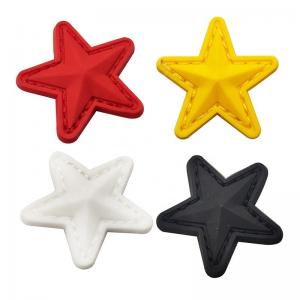 China Soft 3D PVC Label Cartoon Stars Adhesive Rubber Silicone Velcro Patch For Hat on sale