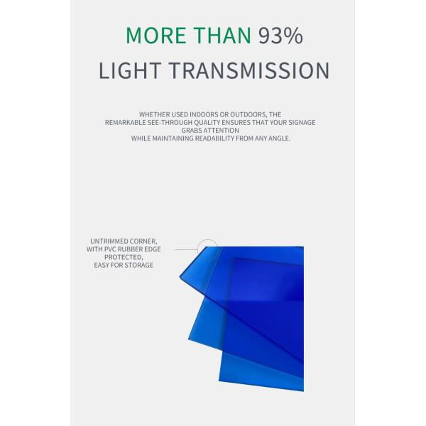 Unbreakable Translucent Light Blue Colored Cast Plexiglass Sheet