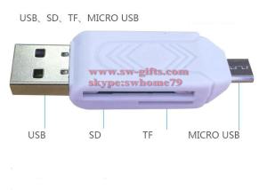 2 in 1 USB OTG Card Reader Universal Micro USB OTG TF/SD Card Reader Phone Extension Headers Micro USB OTG Adapter