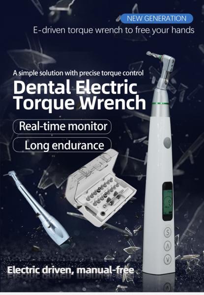 White Dental Universal Implant Torque Wrench Portable Wireless