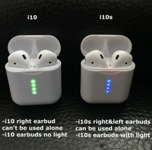 Quality 2019 New Product BT5.0 Touch Control Bluetooths Earphone i7s/i8/i9s/i10 ,Wireless Earbuds tws i10 headset for sale