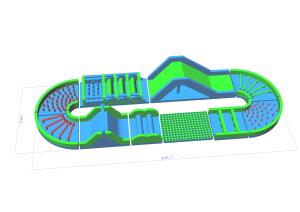 China Inflatable obsatcle course for kids 70m length colorful inflatable obstacle course commercial inflatable obstacle course on sale