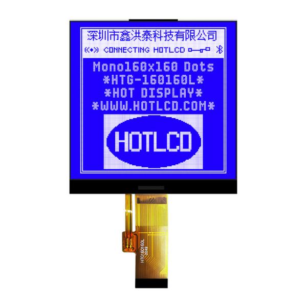 160X160 Square COG LCD Module FSTN Display With Side White Backlight HTG160160L