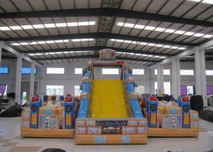Quality Top Inflatable Robot  City Bounce Jumpers , Commercial Fun Bounce House With Big Slide for sale