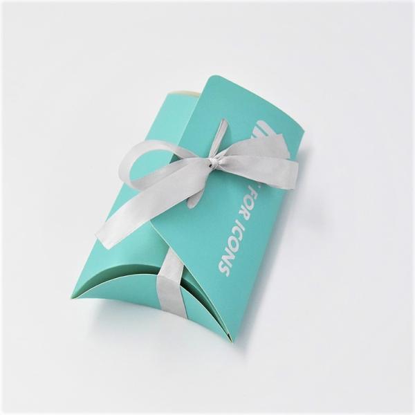 Buy Silver Foil ODM Small Foldable Flat Pillow Gift Box With Ribbon Closure at wholesale prices